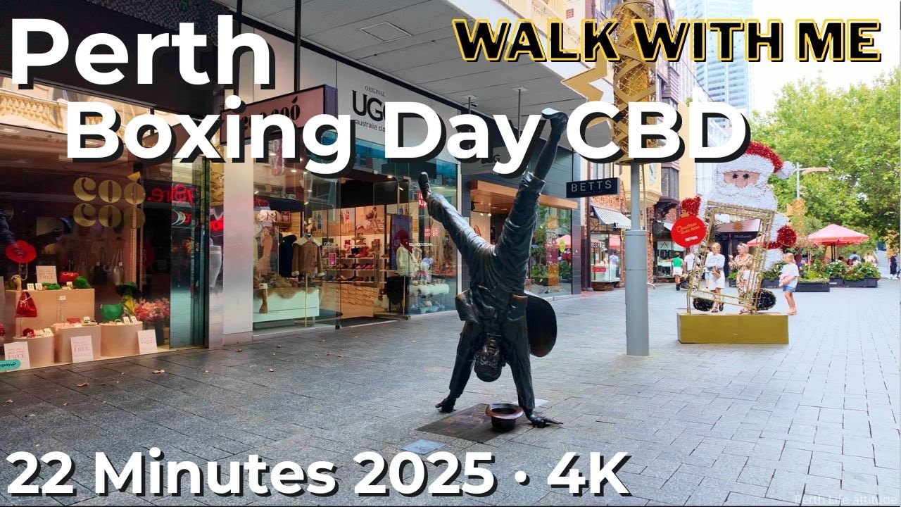 A Boxing Day walk through Perth CBD, window shopping along Hay Street, Murray Street, Carillon City.