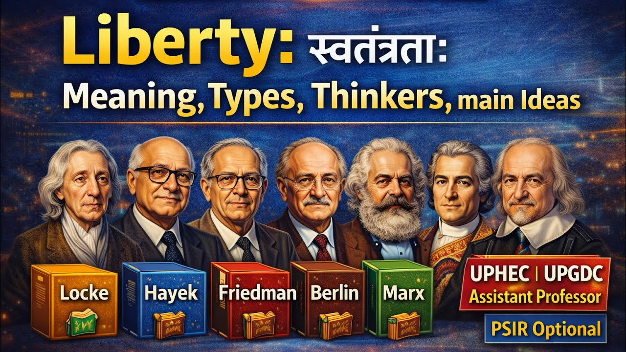 स्वतंत्रता:Hayek,Friedman,Berlin, Marx, Locke, Rousseau, Hobbes | Political Theory | UPHEC UPGDC