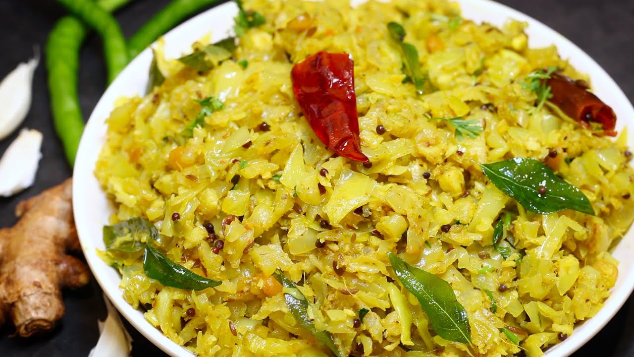 Simple and tasty Cabbage Fry Recipe || indian vegetarian food cabbage fry