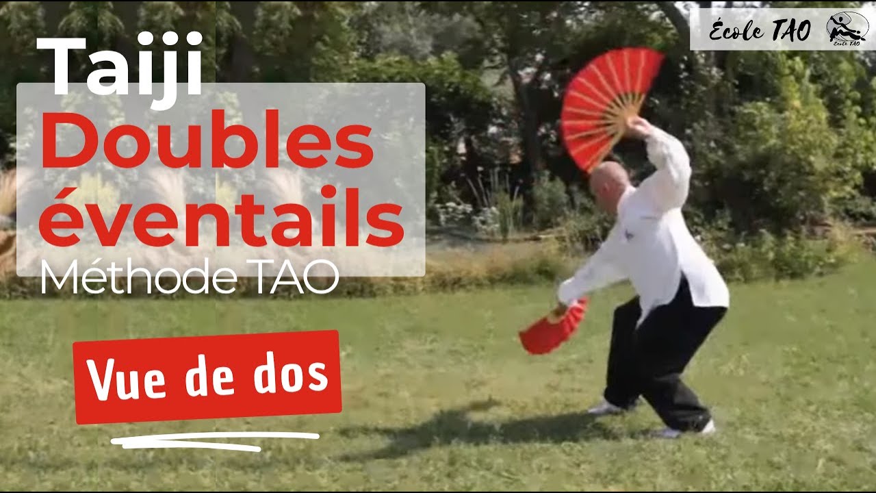 Taiji des doubles éventails - Méthode TAO - Vue de dos Par Thierry Alibert 7ème DAN FFK