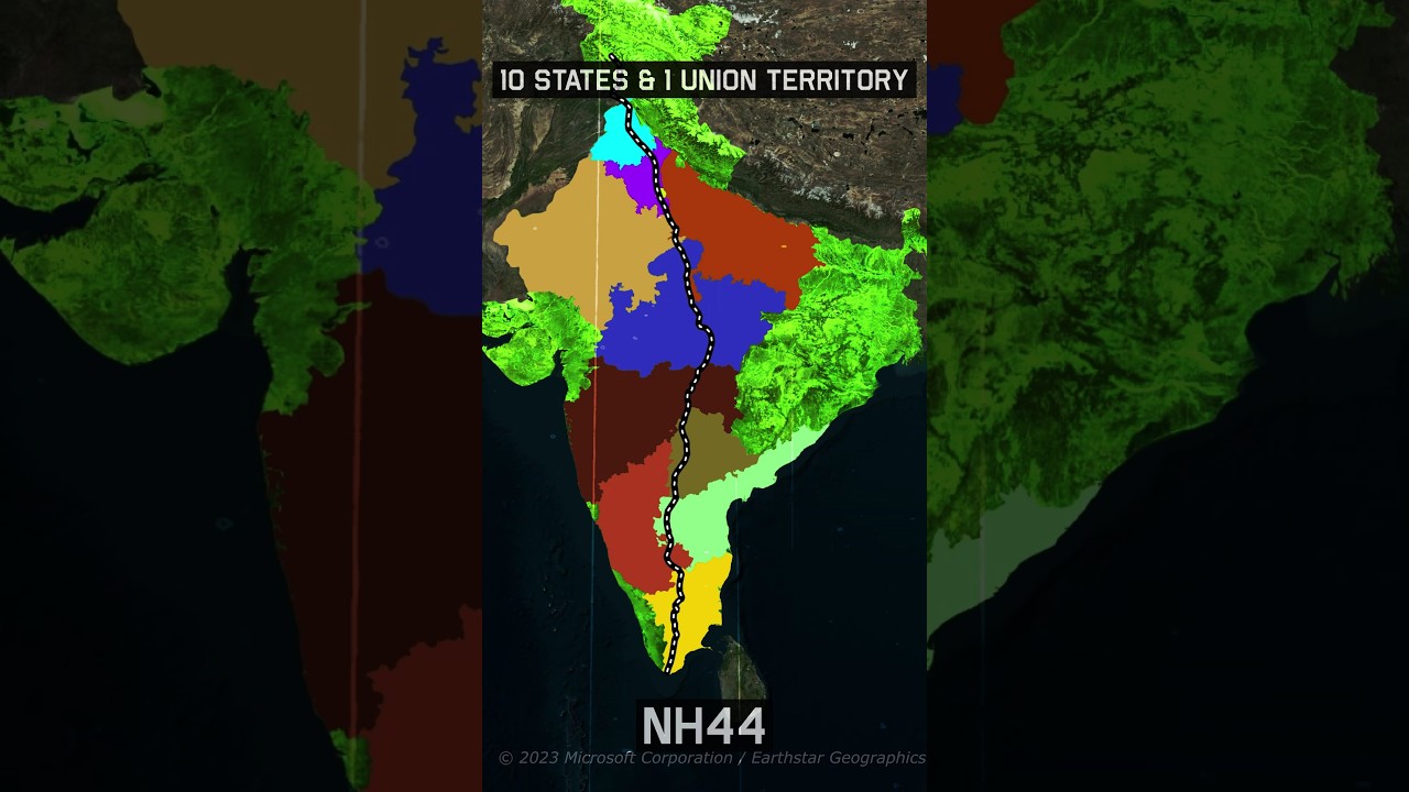 भारत🇮🇳 Longest National Highway #shorts  #shortsvideo  #nationalhighway #india