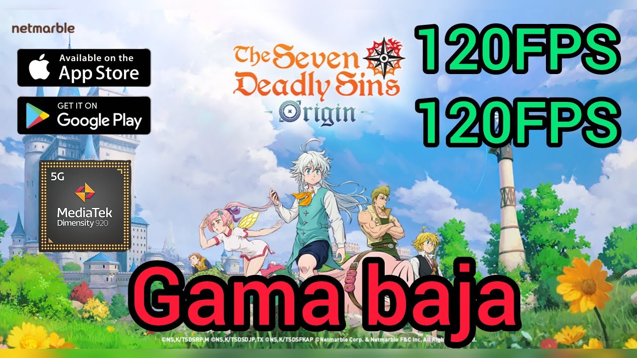 The Seven Deadly Sins Origin en un gama baja en Android Mobile 😱 a 120 FPS😱