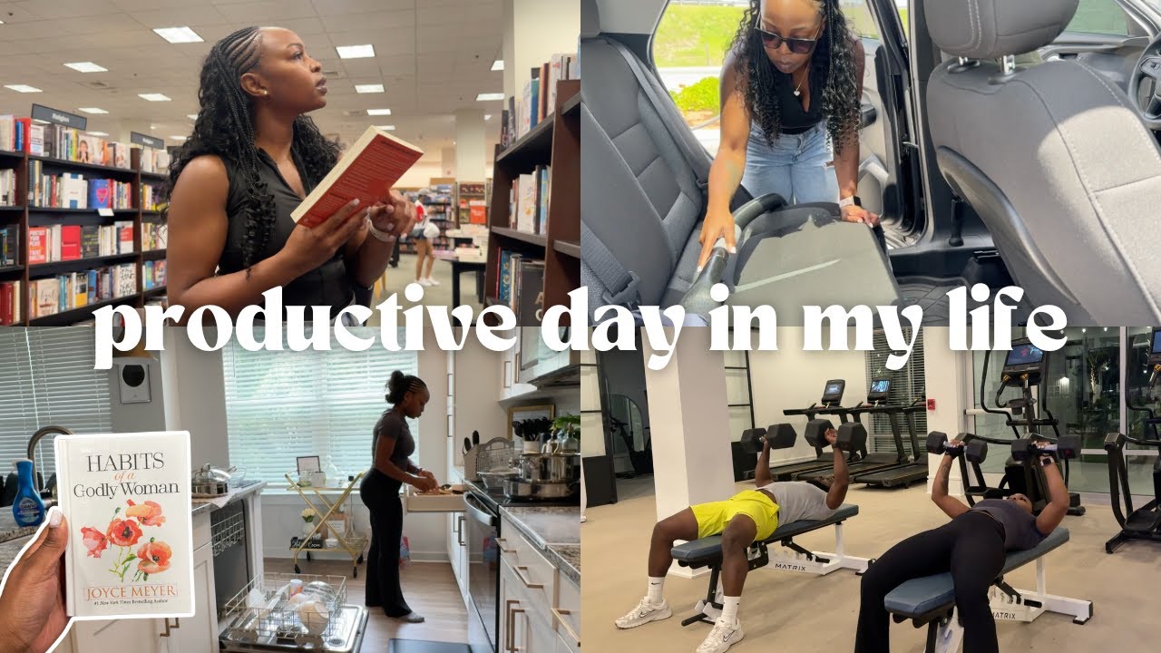 Slow Productive Day | gym, personal growth, book shopping, errands