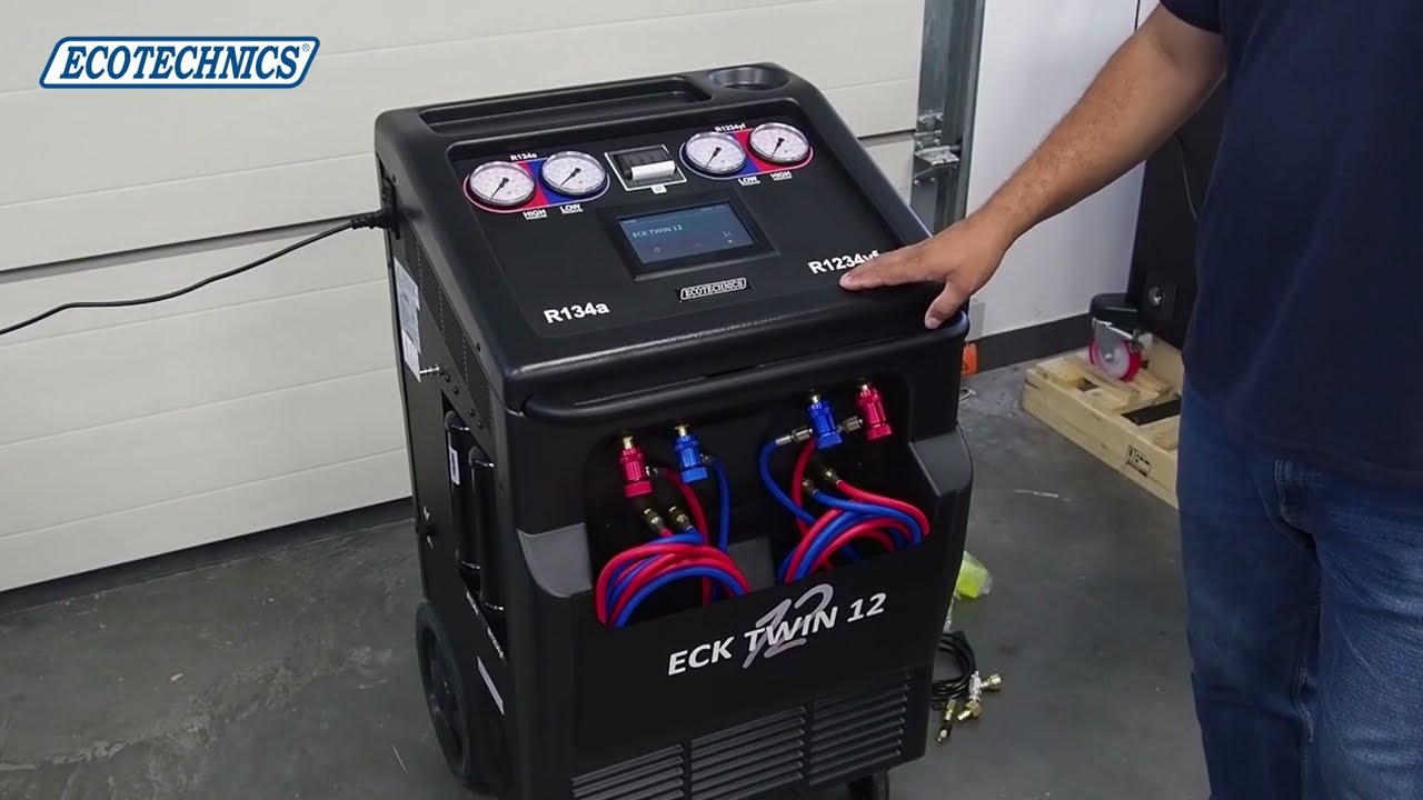 ECK TWIN 12 R134A R1234yf , ECOTECHNICS, DUAL GAS , touch 7' screan , A C system , air conditioning