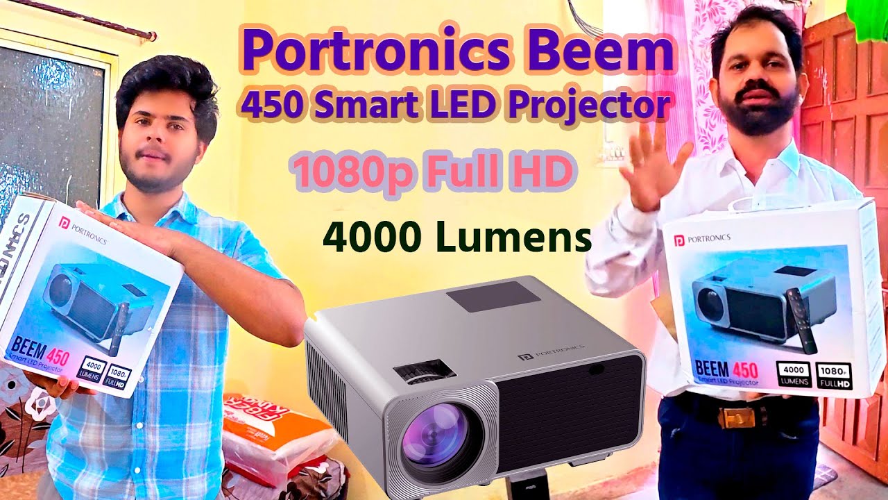 Portronics Beem 450 Smart LED Projector with 1080p Full HD Resolution | Unboxing Projector