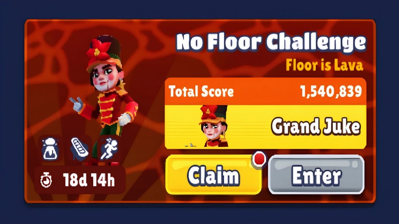 Subway Surfers 2024 : New FLOOR IS LAVA 🌋 Challenge GRAND JUKE 🎺 Unlocked on Winter Wonderland 2024