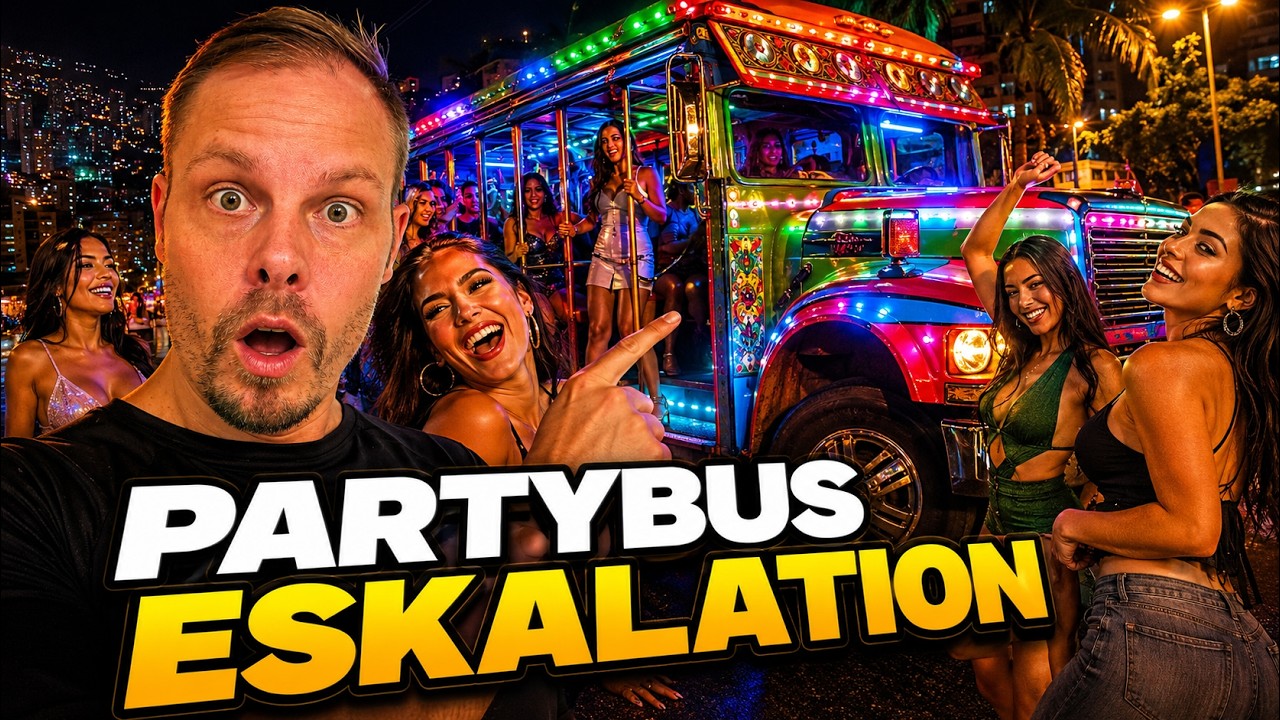 Deutscher allein unter kolumbianischen Frauen 🇨🇴 Chiva-Partybus-Tour eskaliert komplett!