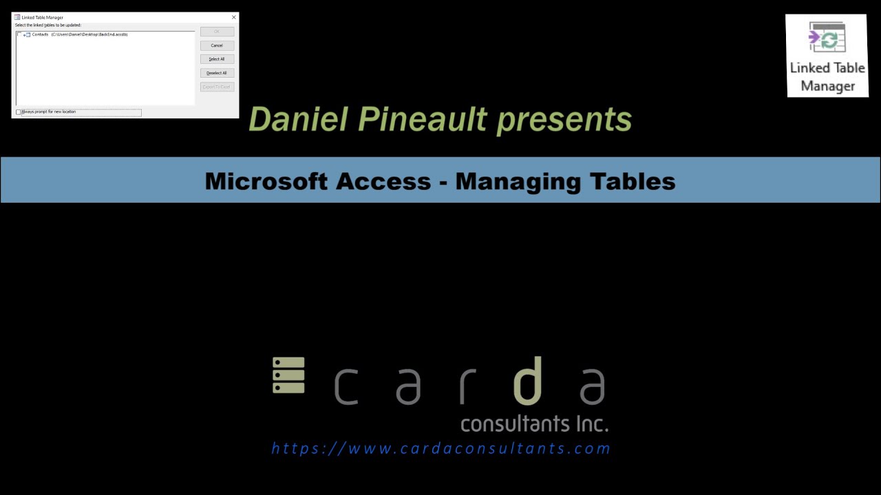 Microsoft Access - Tables (Importing, Linking) and the Linked Table Manager