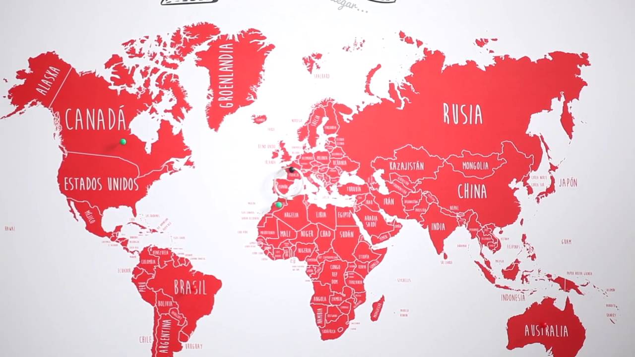 Mapa -mundi rom&aacute;ntico para parejas viajeras