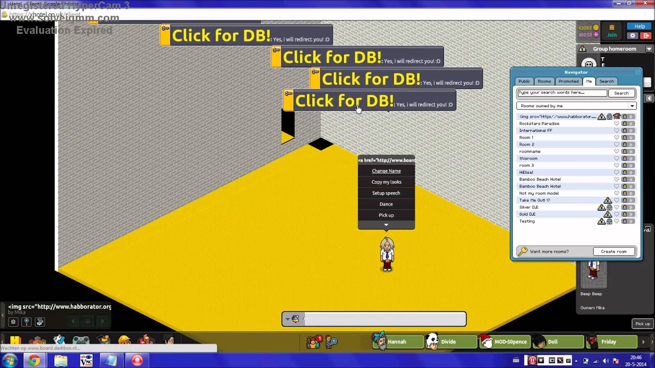New Habbo UI - HTML in BOT names (retro)