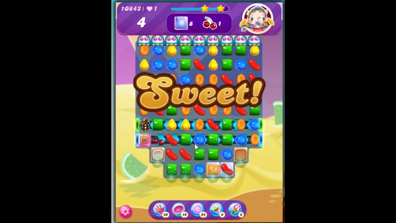 Candy Crush Saga Level 10842 - 3 Stars, 20 Moves Completed