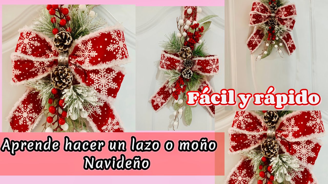 Aprende hacer MOÑO navideño para la entrada de tu casa 🎄🎅🎄