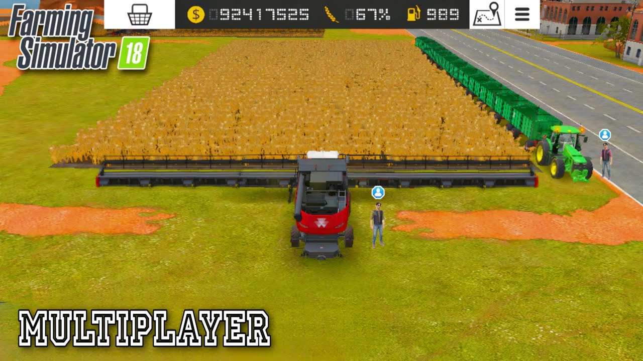 Многопользовательский игровой процесс Farming Simulator 18! FS 18: сбор пшеницы и продажа семян #...