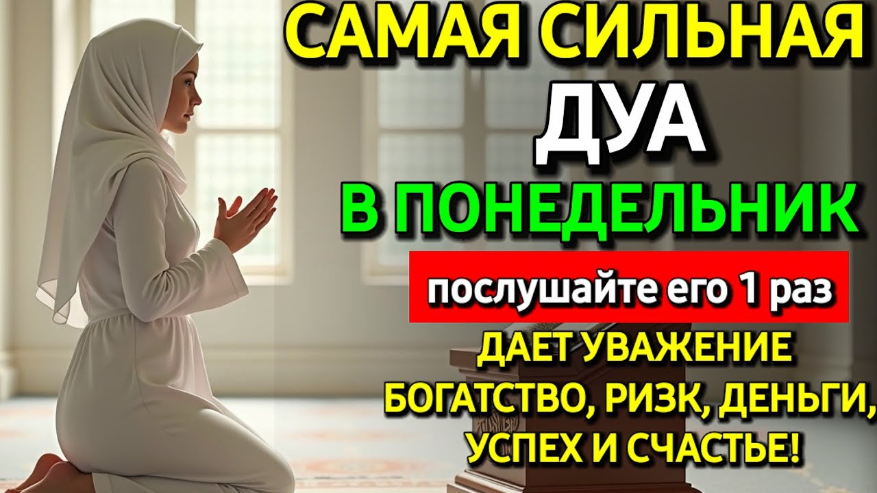 Не пропусти дуа в  ПОНЕДЕЛЬНИК —🙏 самые сложные проблемы решатся, ИншаАллах🤲