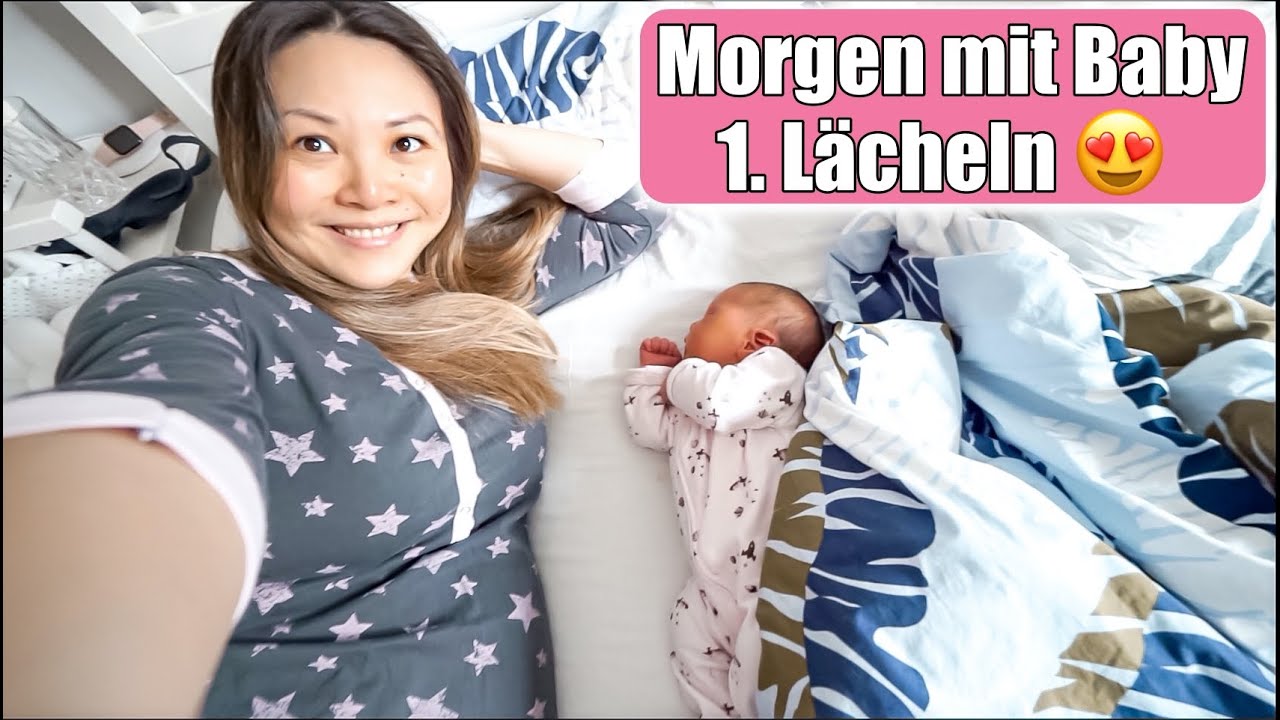 Morgen mit neugeborenem Baby 👶🏻 Emotional im Wochenbett | 1. Lächeln | Voller Liebe! Mamiseelen