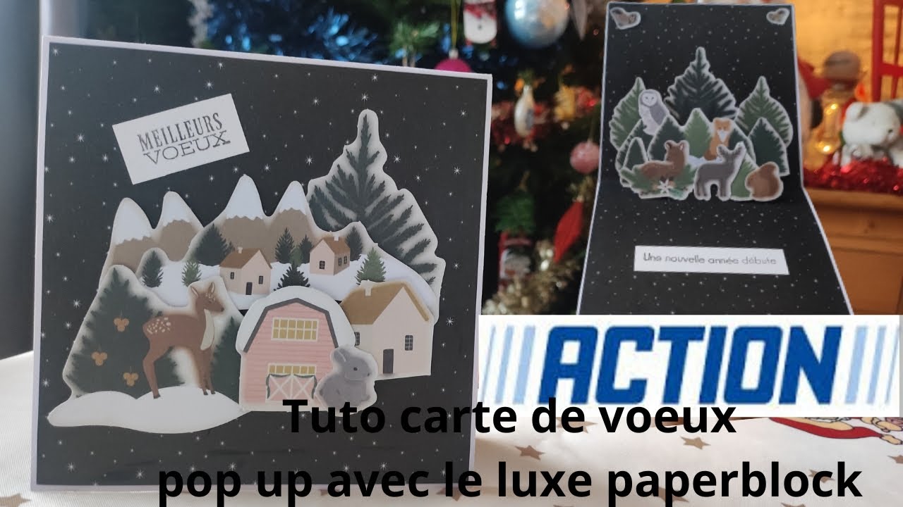 Tuto carte POP UP avec le luxe paperblock #scrapbooking #action #diy