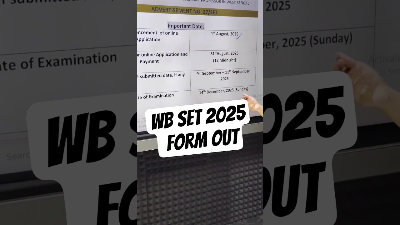 WB SET 2025 Form Out | WB SET Form Fill up | Ayesha #wbset2025 #formfillup #wbsetexam #notification