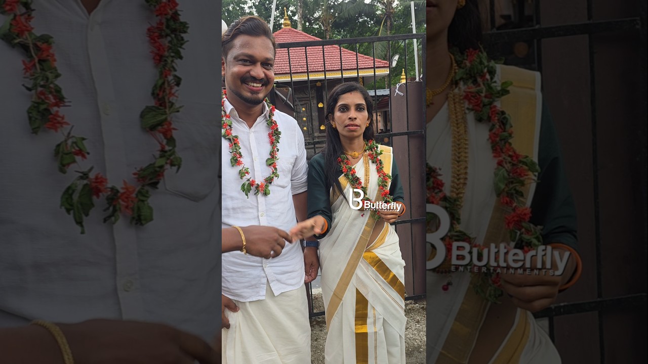പൂമാല അണിഞ്ഞ അമ്പലത്തിൽ മുന്നിൽ സന്തോഷത്തോടെ രേണു സുധി 😍 Renu sudhi Wedding  #renusudhi