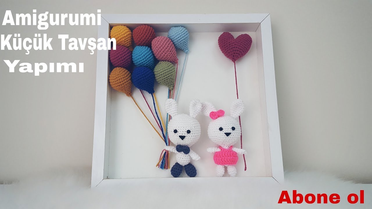 Amigurumi / küçük tavşanlı pano yapımı