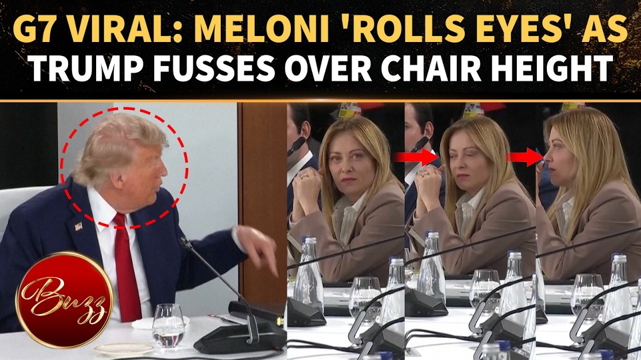 'I've The Lowest Chair': Trump STRUGGLES To 'Raise His Seat'; Meloni 'ROLLS EYES', Carney Swaps | G7