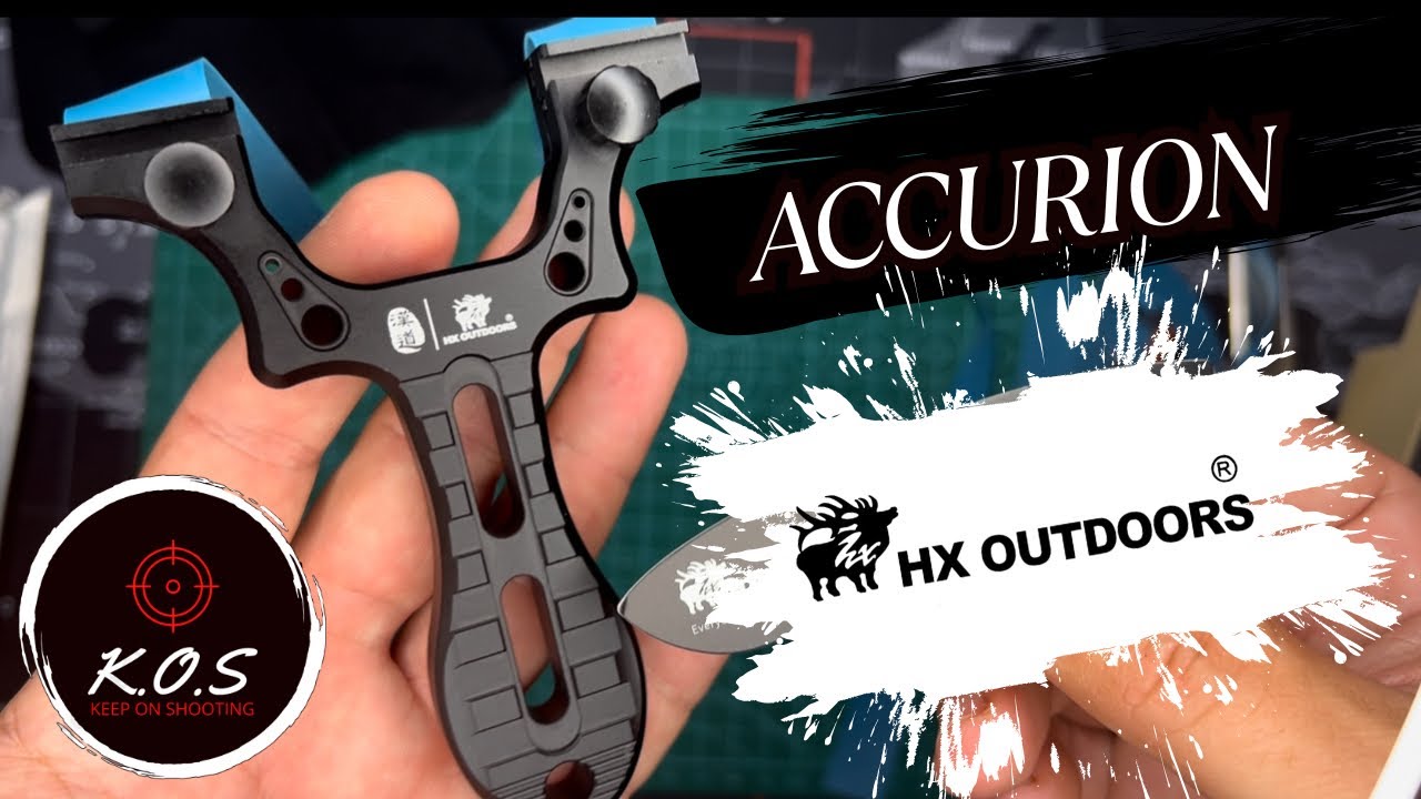 Review of the ACCURION slingshot by HX outdoors. Unboxing & First shots @HX OUTDOORS