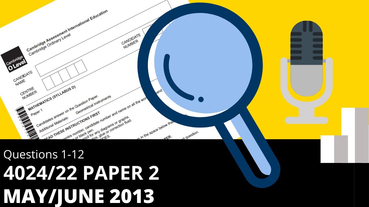 O-Level Math D May June 2013 Paper 2 4024/22