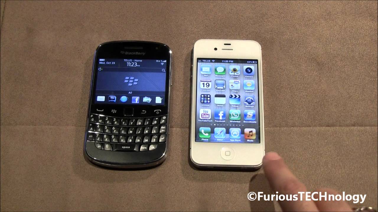 Blackberry Bold 9900 vs Apple iPhone 4s (HD)