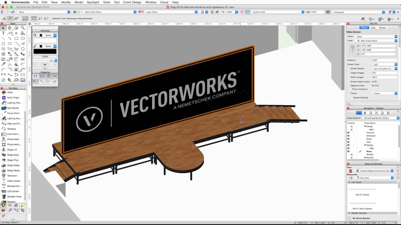 GSG - Vectorworks Spotlight 2016 - 06 LED, Lecterns and Speakers