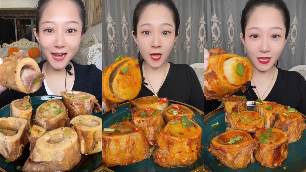 Asmr mukbang eating bone marrow - full 2 hours long - alice food #281