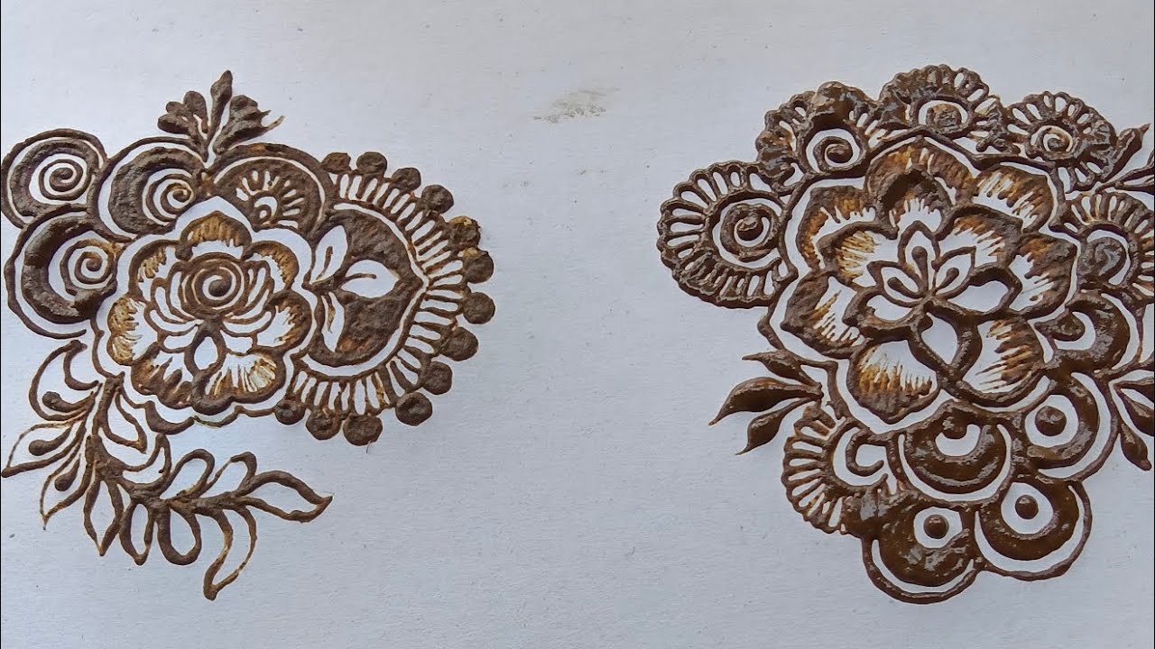 Rose mahandi design flower design 
