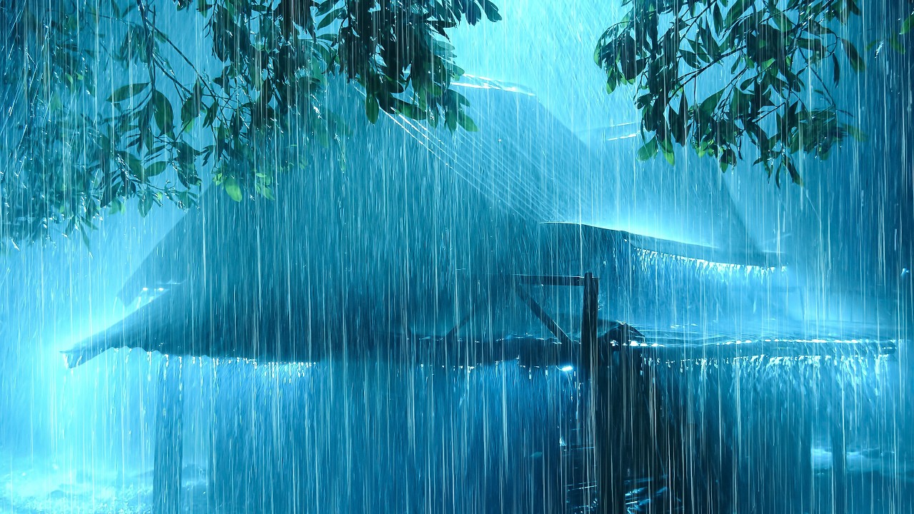 Sleep Instantly within 3 MINUTES with Heavy Rain & Thunderstorm on Tin Top in Foggy Forest