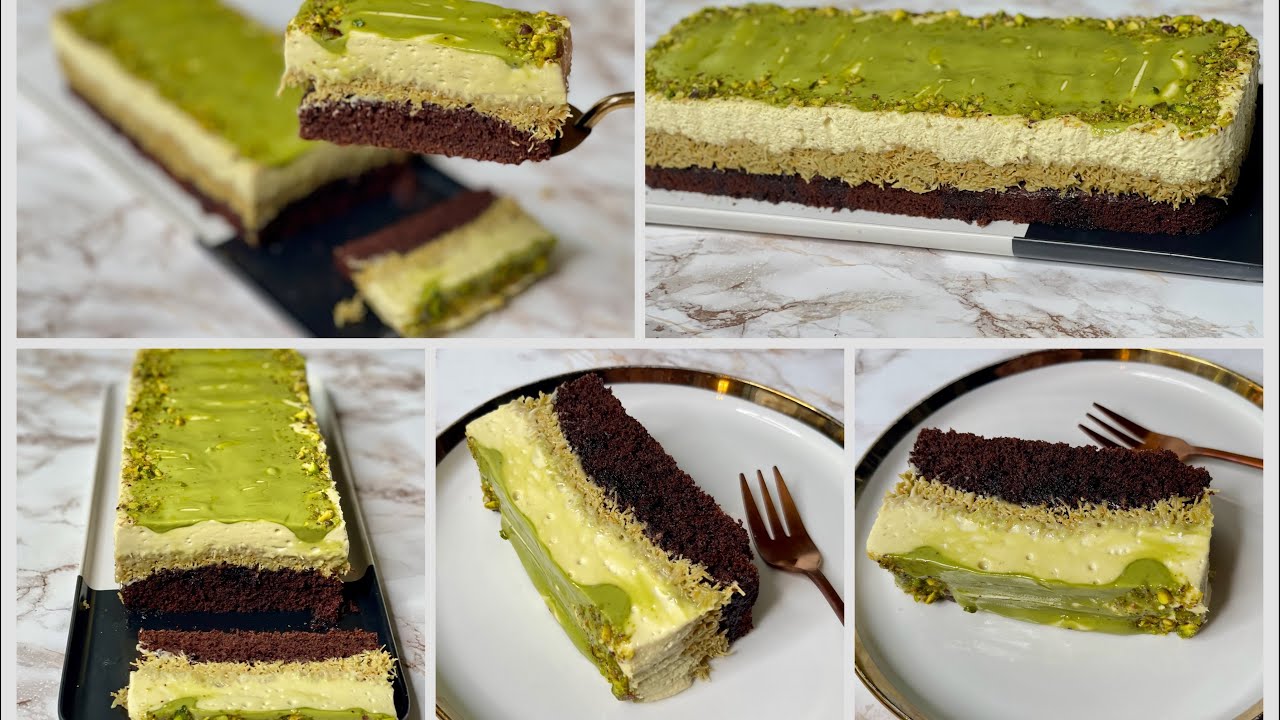 دبي تشيز كيك كل قطمه منها هتاخدكمً لعالم تاني 💚بأسهل طريقه وبدون چيلاتينً والطعم رهيب لازم تجربوها🍰 