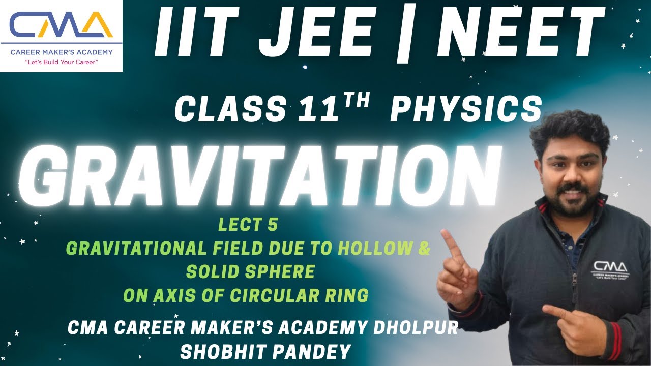 Class 11 Physics Lect 5 Gravitational Field on the Axis of Circular Ring IIT NEET CMA Shobhit Pandey