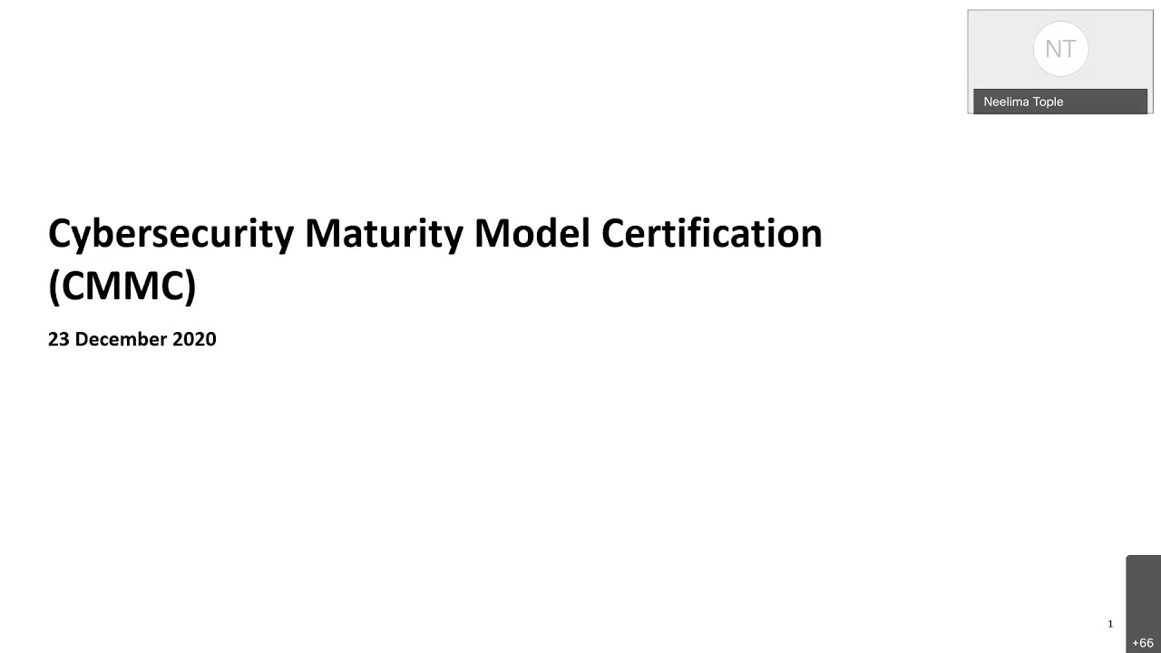 Webinar on Cyber Security Maturity Model Certification Samgacchadhwam Series-34
