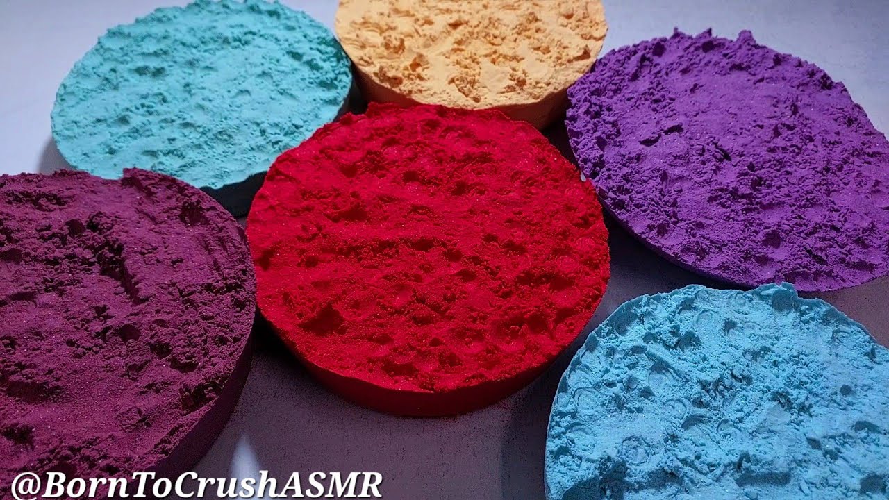Colorful Baking Soda Slabs Crush For @asmr_LonelyBee | Satisfying | ASMR Baking Soda |