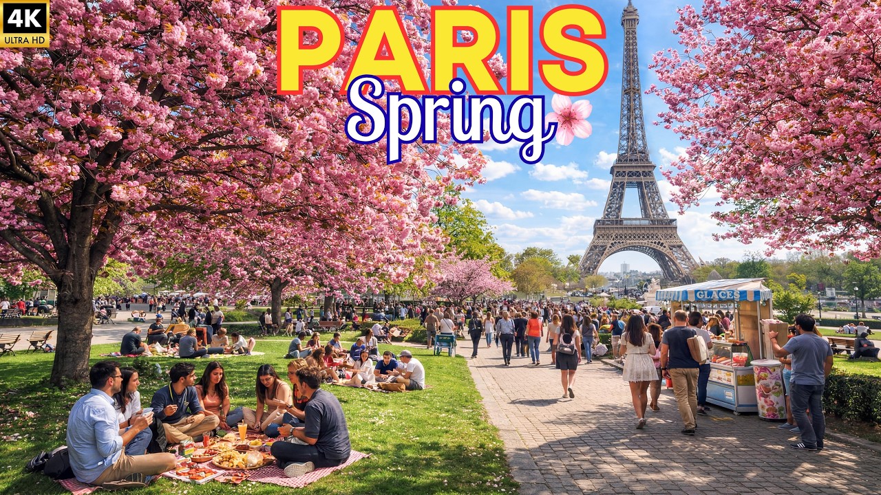 Paris in Full Bloom 🌸☀️ | A Perfect Walk by the Eiffel Tower & Champs-&Eacute;lys&eacute;es