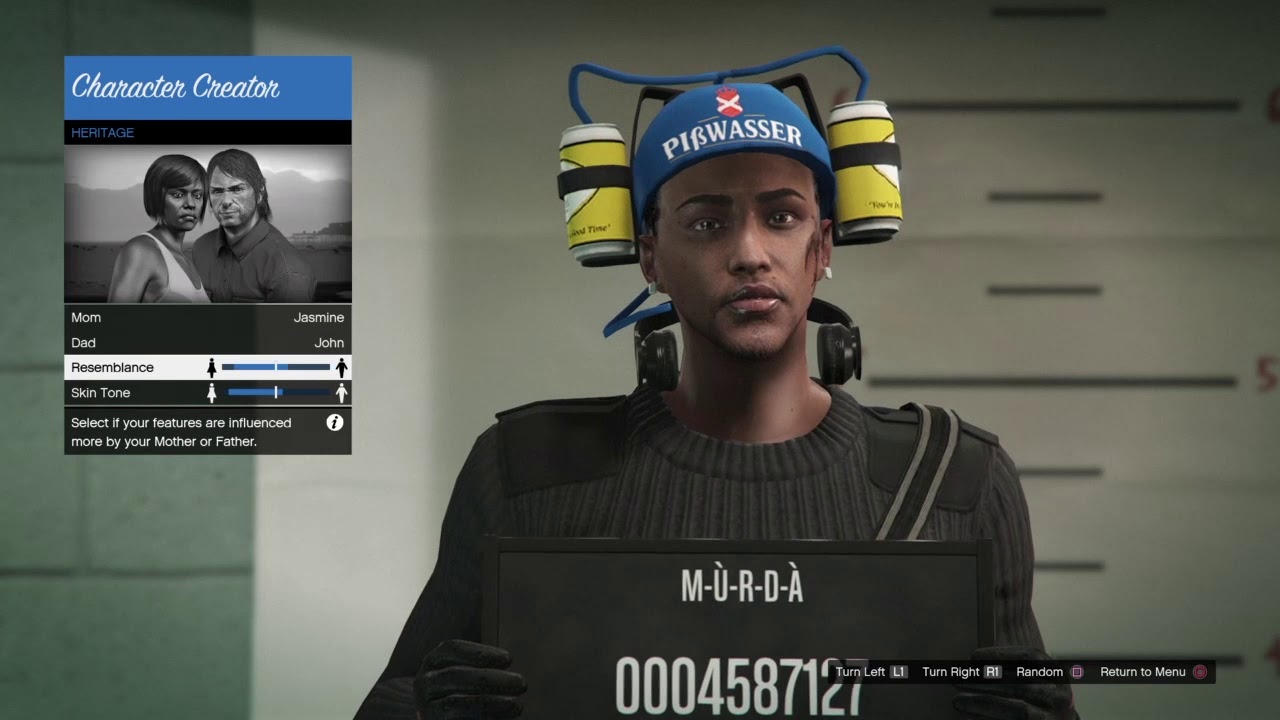 Gta online black male Face Creation