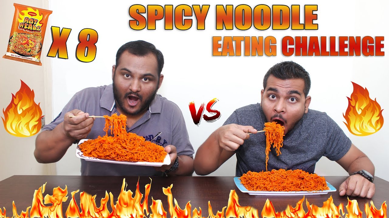 EXTREME SPICY NOODLE EATING COMPETITION | Hot Head Maggi Eating Challenge | Food Challenge