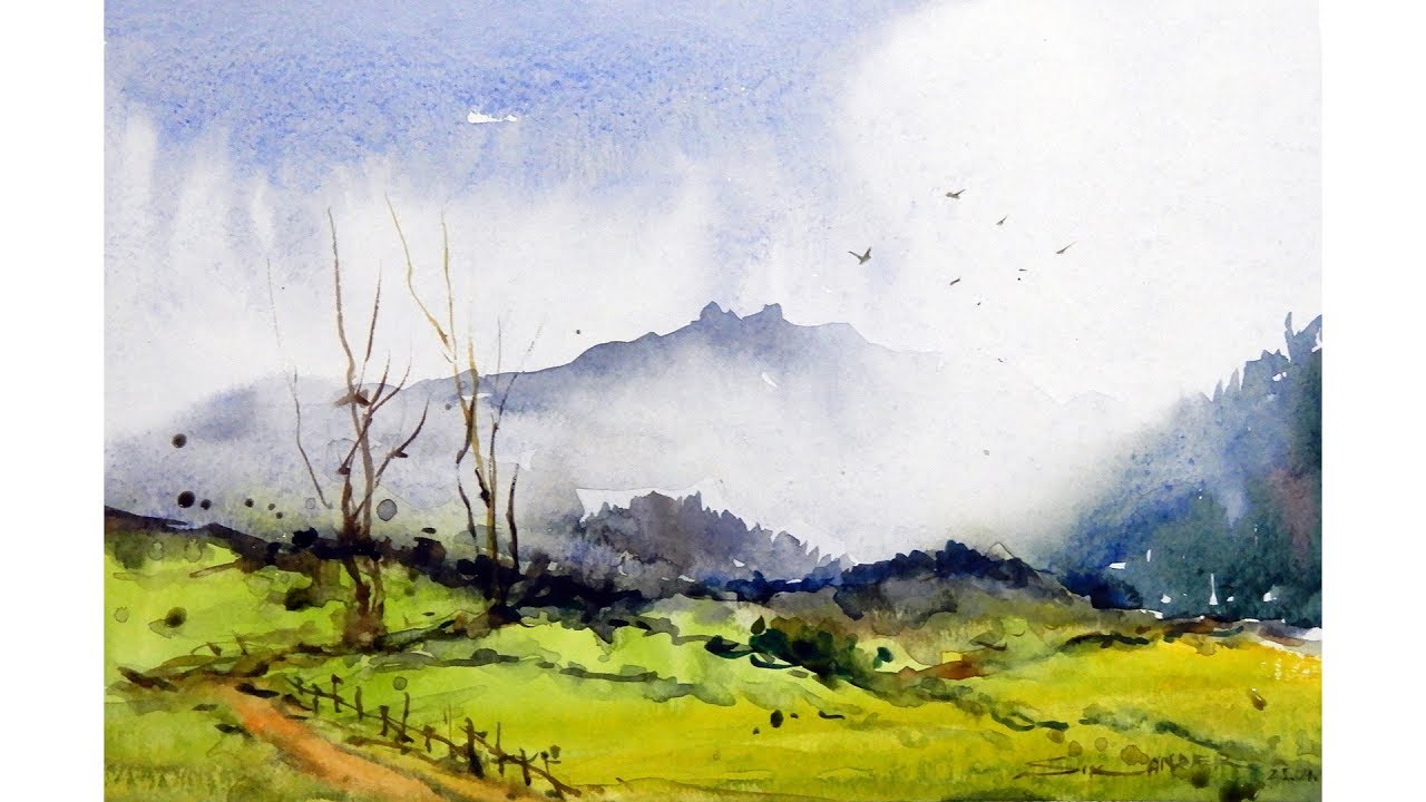 watercolor landscape painting