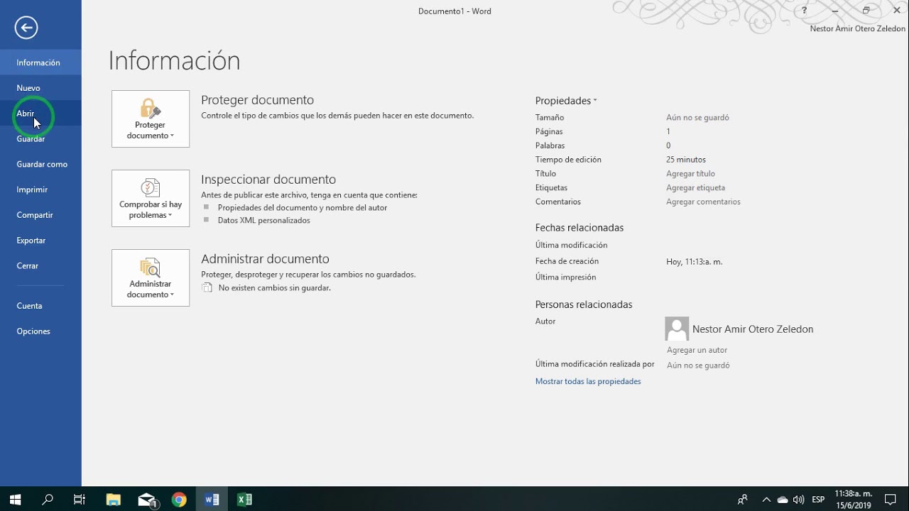 Introducci&oacute;n a Archivo del procesador de texto(word)