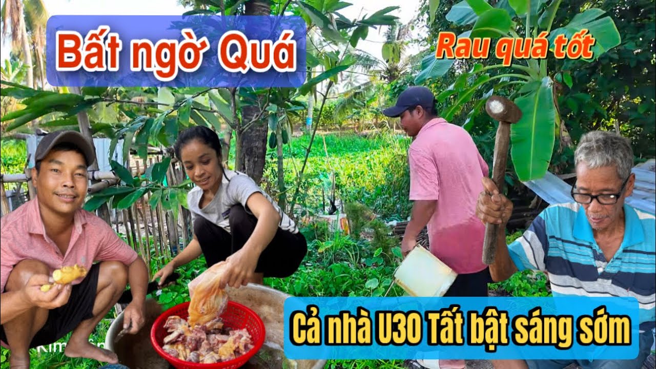 Quá mừng vì sáng sớm cả gia đình U30.U40 tất bật với công việc U30 dự đình trồng thêm rau#u30 
