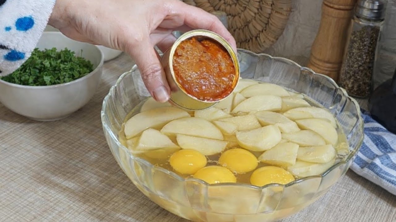 فكرة عشاء أو غذاء بسيطة وسريعة بالطون المعلب أكيد أتعجبكم لذيذة وبنينة 