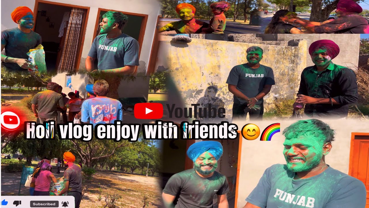 Holi vlog enjoy with friends in Mohali 😊🌈 #thepreetvlogs 