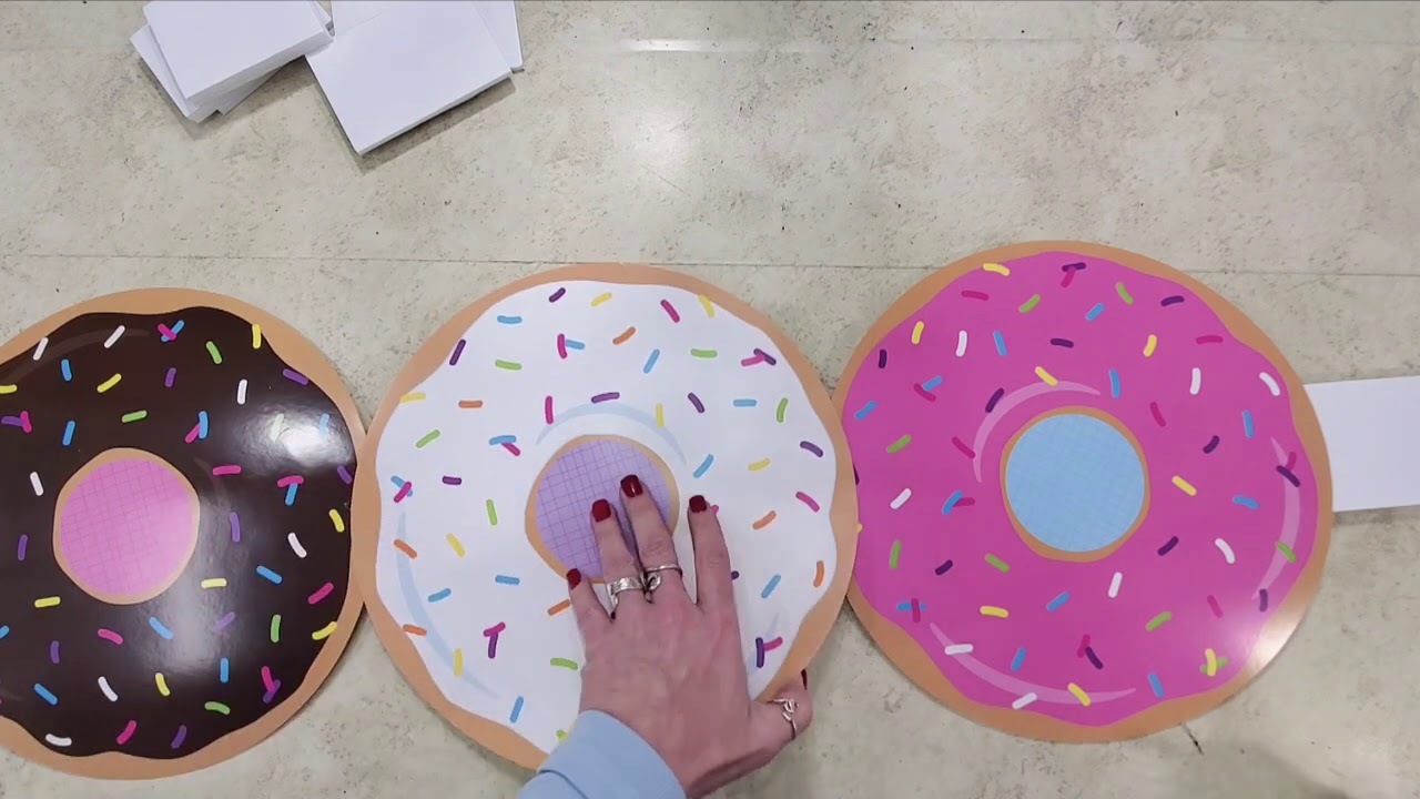Hobby Lobby Donut Birthday decorations using Readi-board foam core Part 1 Donut Sign