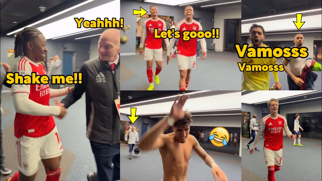 🤣🔥Arsenal Players Tunnel Reactions Crazy Celebration in Tottenham After Win Against Tottenham Today