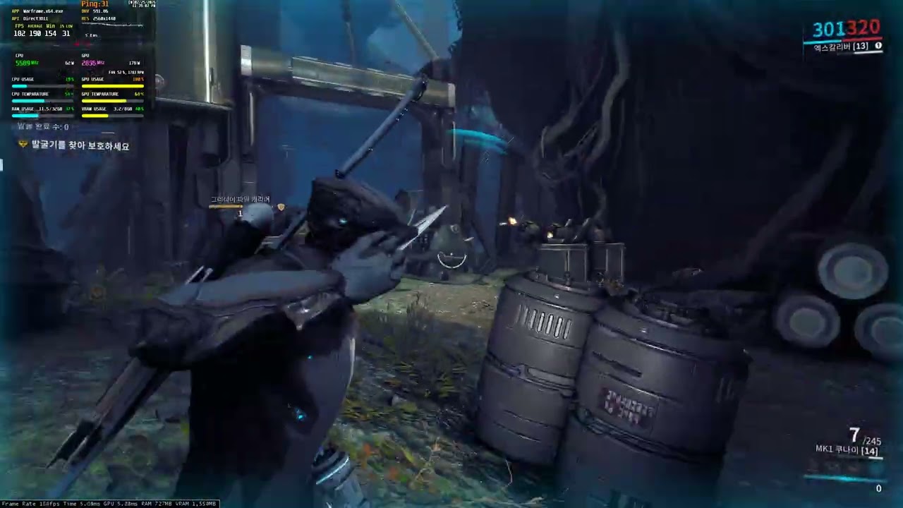 Warframe Ryzen 9600X / RTX 5060 Ti / 32GB High 1440p