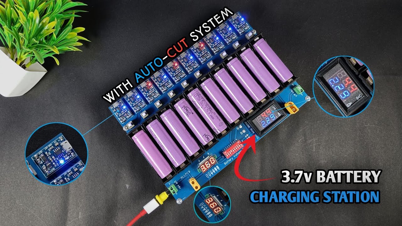 Biggest Li-ion Charging Station | 10 Cell Li-on Battery Charging Station | DIY 18650 Battery Charger