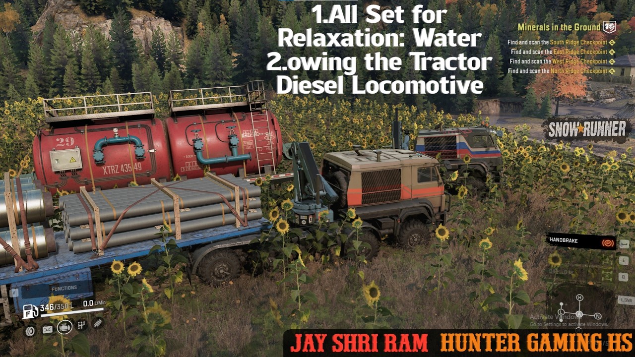 SNOW RUNNER ZURDANIA P1 Towing The Tractor, All Set for Relaxation: water & The Matal Binding Thred