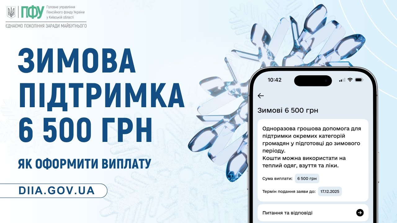 Зимова підтримка 6500 грн: як оформити виплату