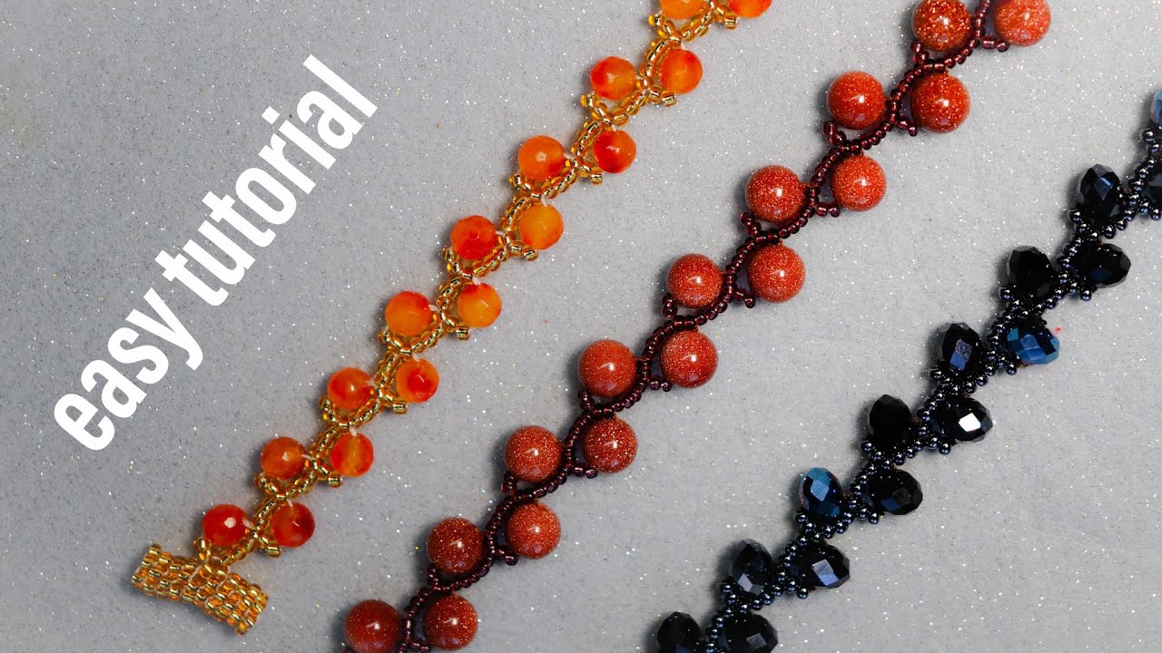آموزش دستبند فوق العاده زیبا و ساده 1💎beaded bracelet easy tutorial  DIY number 1